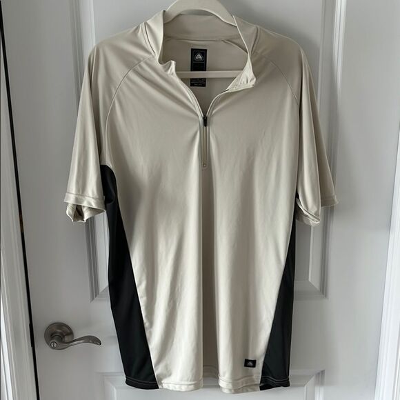 Nike ACG 1 Base Layer Side Panels 1/4 Zip  Beige and Black Shirt - Picture 1 of 7